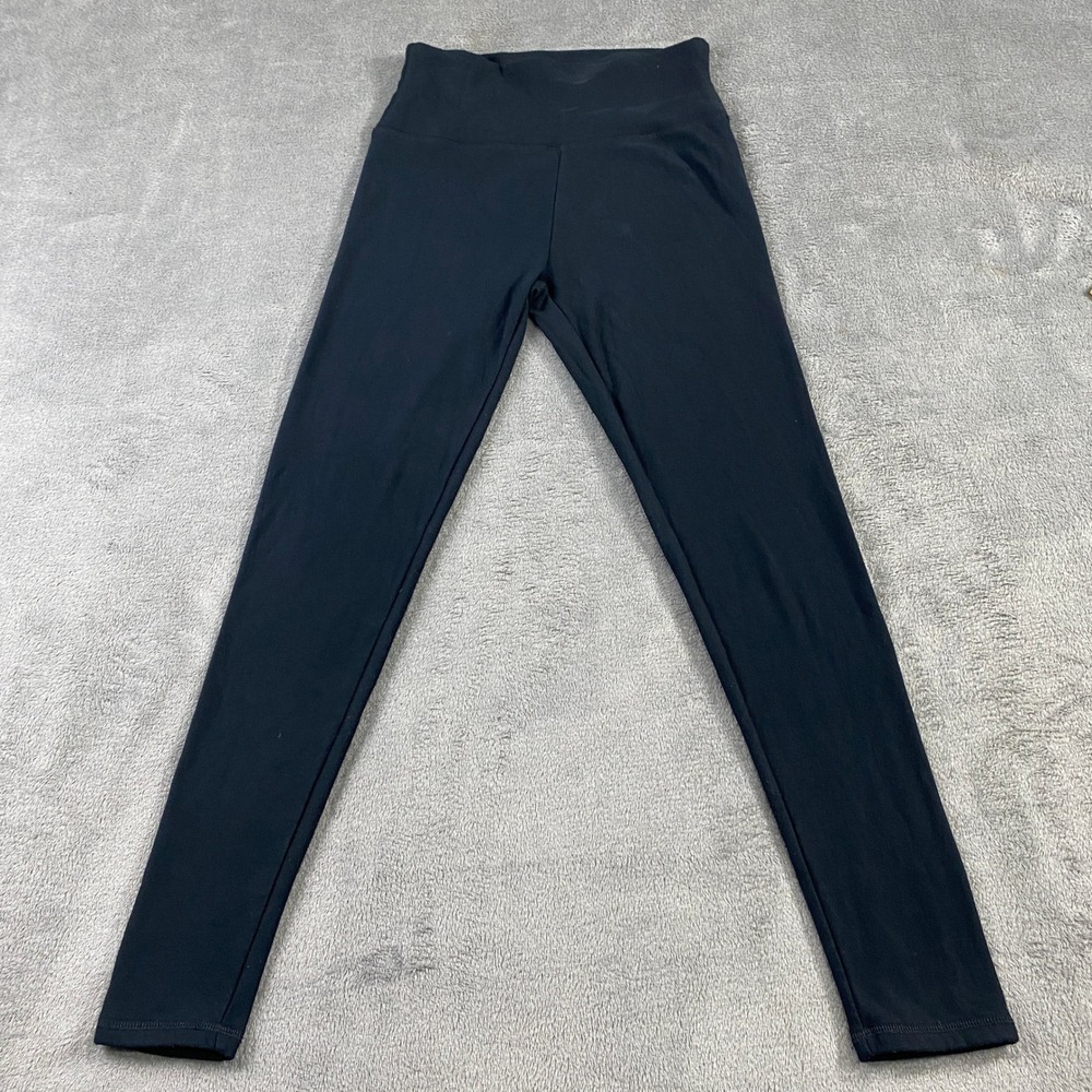 ORVIS Leggings Classic Collection Womens L Black High Waist Fleece Gym Casual